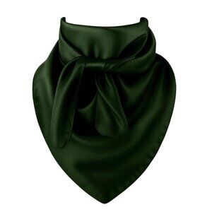 Dark Green Wild Rag Large Scarf 35x35" Satin Western Accessory Cowgirl or Cowboy